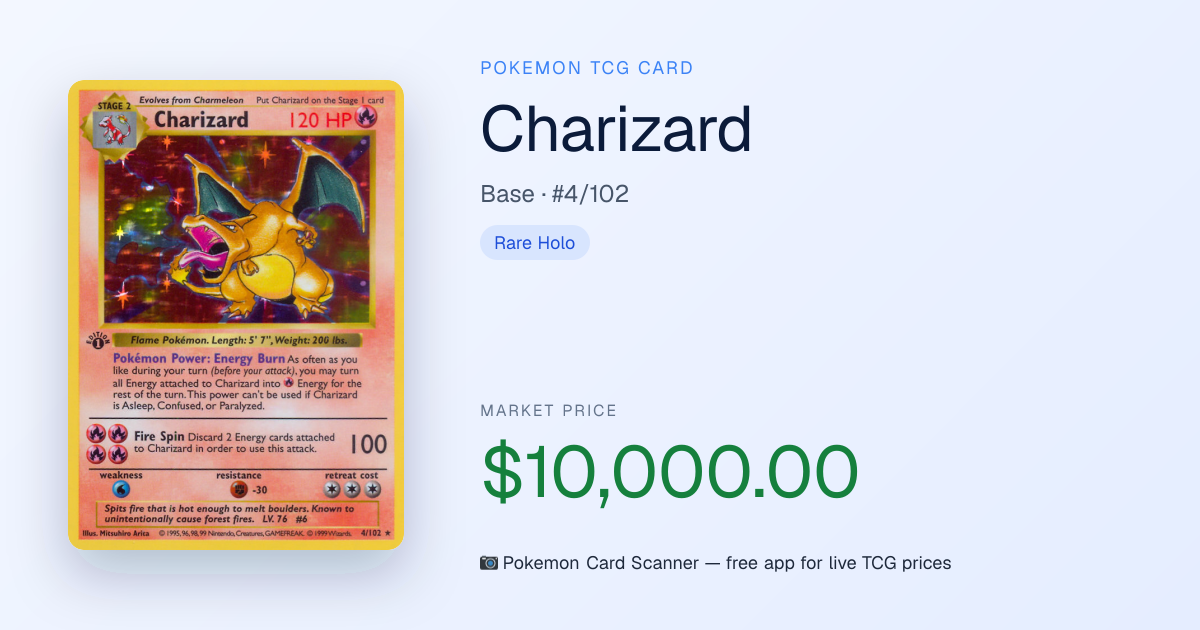 Charizard #4/102 · Base · Pokemon Card Scanner