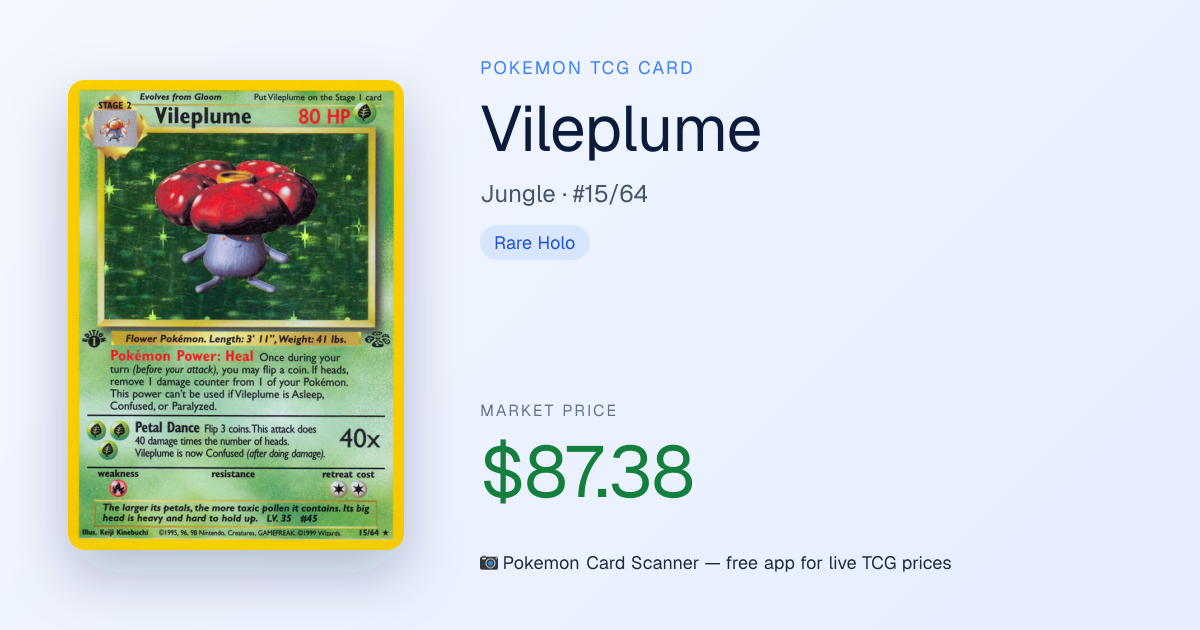 Vileplume #15/64 · Jungle · Pokemon Card Scanner