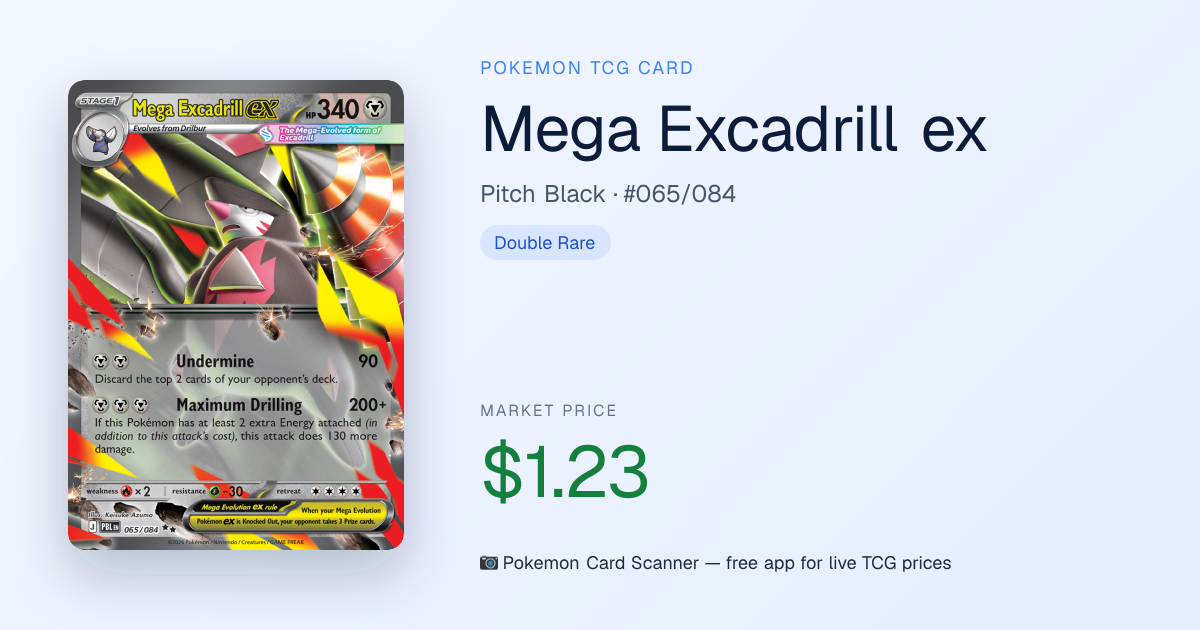 Mega Excadrill ex #065/084 · Pitch Black · Pokemon Card Scanner