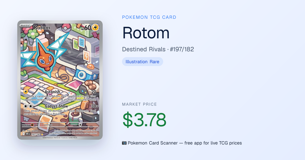 Rotom #197/182 · Destined Rivals · Pokemon Card Scanner