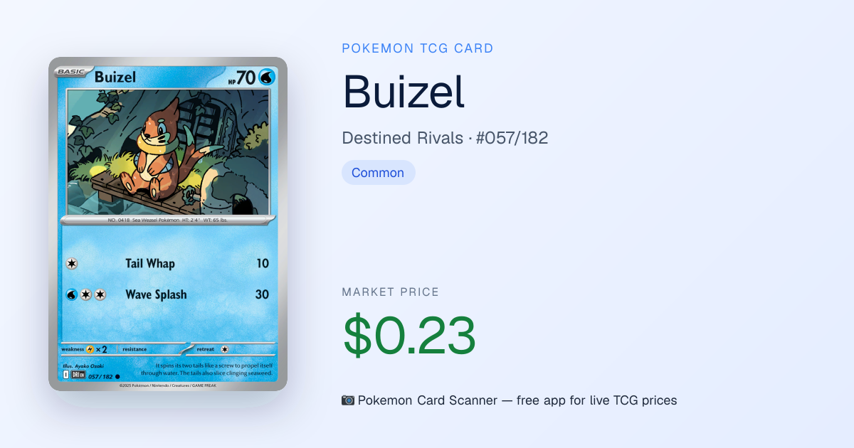 Buizel #057/182 · Destined Rivals · Pokemon Card Scanner