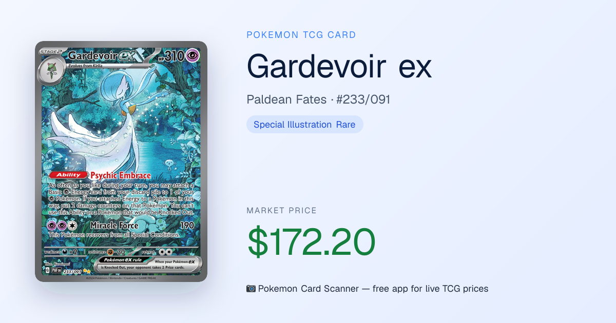 Gardevoir ex #233/091 · Paldean Fates · Pokemon Card Scanner