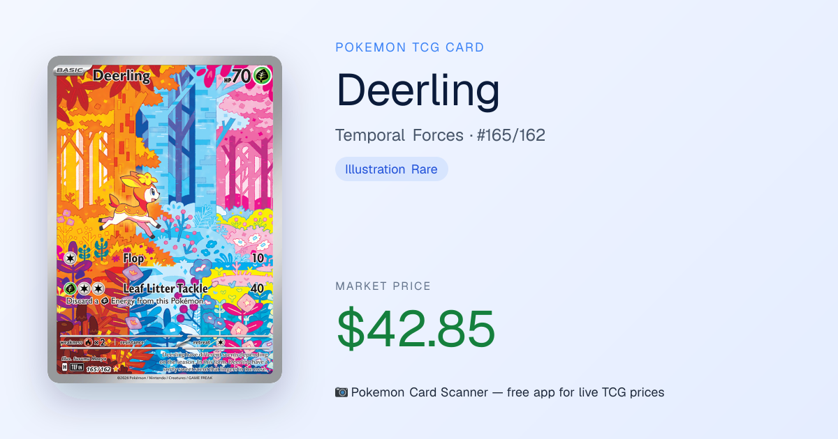 Deerling #165/162 · Temporal Forces · Pokemon Card Scanner