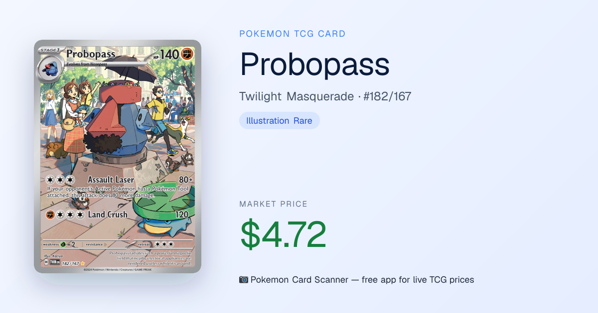 Probopass #182/167 · Twilight Masquerade · Pokemon Card Scanner