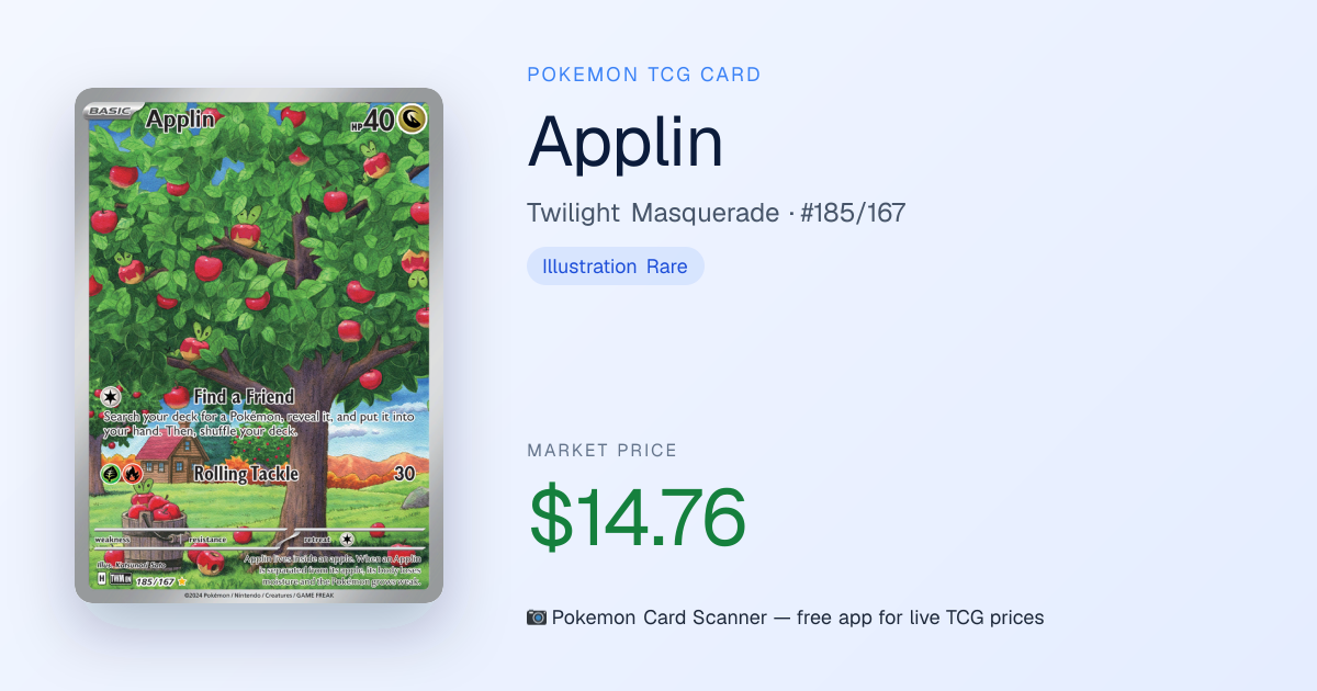 Applin #185/167 · Twilight Masquerade · Pokemon Card Scanner