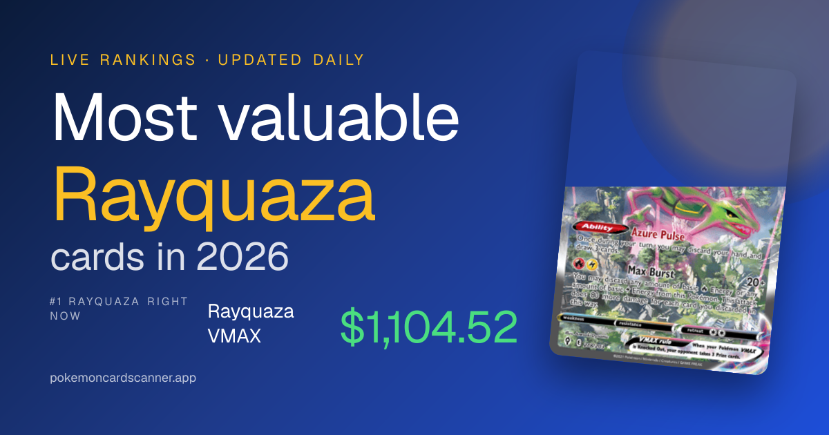 Most Valuable Rayquaza Cards — Live Prices & 2026 Rankings · Pokemon ...