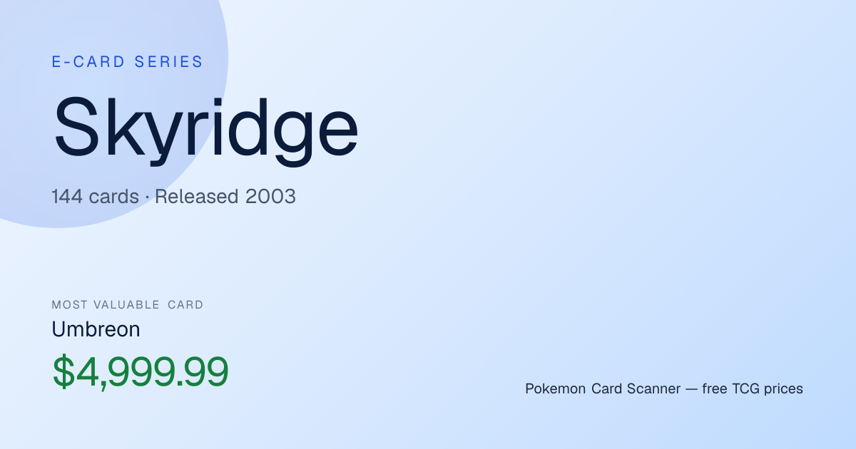 Skyridge — Pokemon TCG Card Prices & Set List · Pokemon Card Scanner