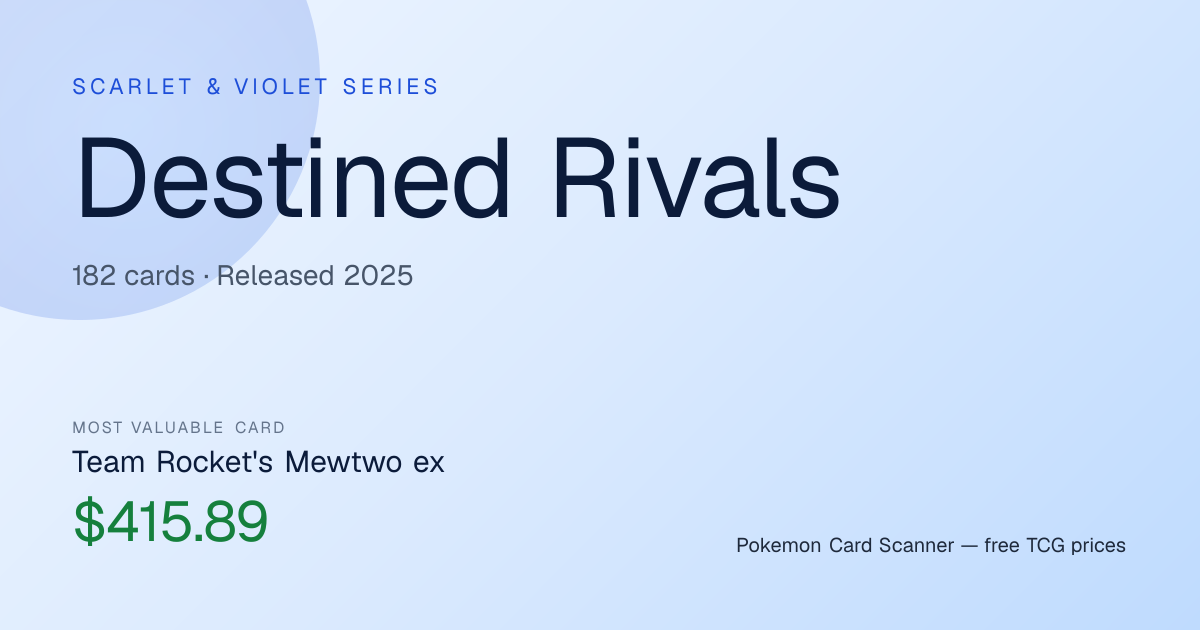 Destined Rivals — Pokemon TCG Card Prices & Set List · Pokemon Card Scanner